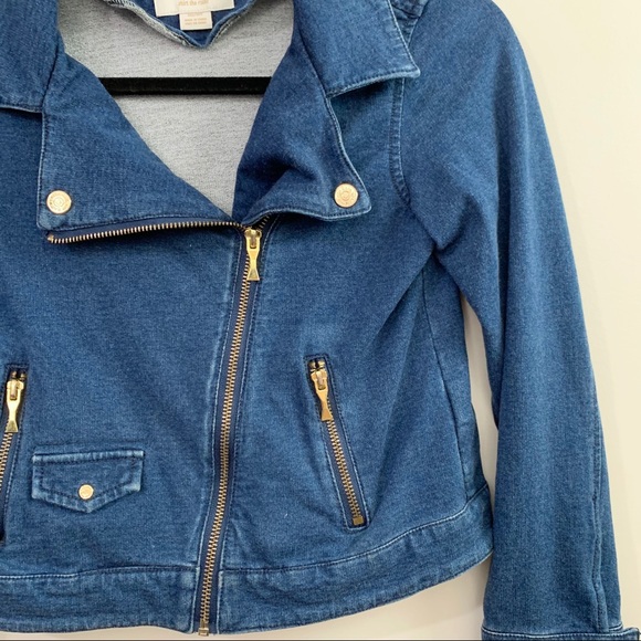 KATE SPADE Youth Indigo Knit Moto Jacket - Picture 2 of 8